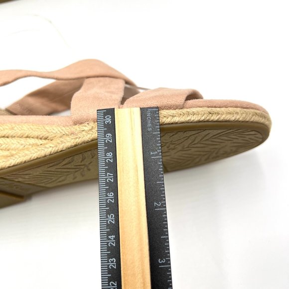 8W 8 WIDE Lifestride Siesta Taupe Blush Microsuede Espadrille Wedge Sandal Shoes - Picture 13 of 14
